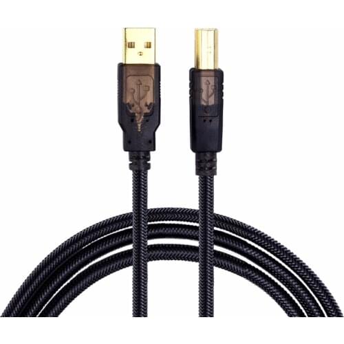 USB 2.0 printer scanner cable, high-speed cable, USB gold-plated nylon braided USB type A male to B male