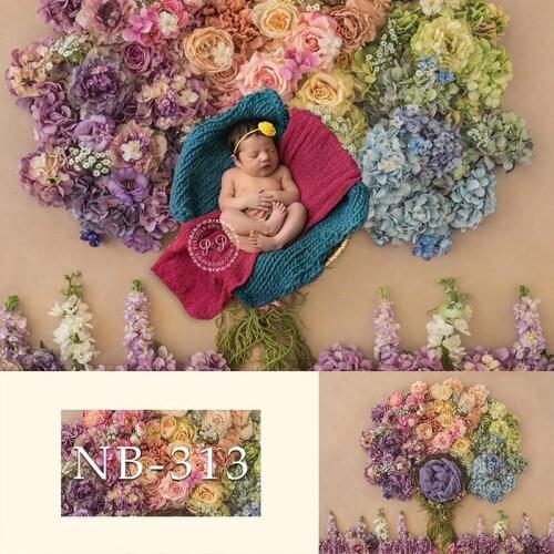 Flower newborn baby photography backdrop portrait photo background studio Floral newborn background flowers vinyl floor prop