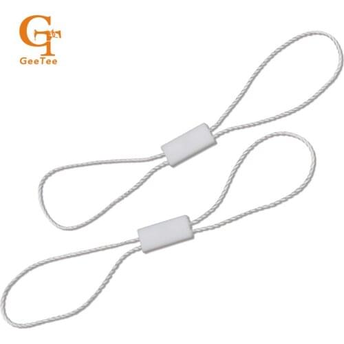 White color Two head high quality hang tag string, swing tag sling , tie rope ,round or rectangular pin, one time use
