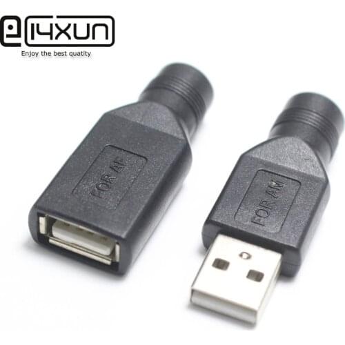 1/2/5pcs DC jack 5.5 * 2.1mm 5.5X2.1mm female Socket Jack to USB 2.0 male female DC Power Plugs Connector Adapter for Laptop PC