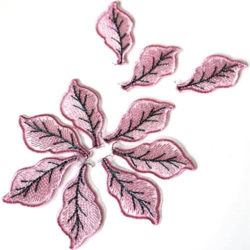 10pc/set embroidered leaves patches for clothing DIY floral leaf embroidered parches appliques for clothes decoration parch ropa