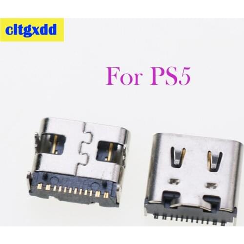 Cltgxdd 100pcs Micro USB Charging Port Plug Power Connector Type-C Socket for PlayStation 5 Dualshock Wireless PS5 Console