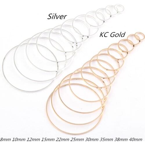20pcs Silver/KC Gold Pure Copper Rhodium Plated Round Shaped Geometric Accessories Fit DIY Handmade Jewelry Making And Finding