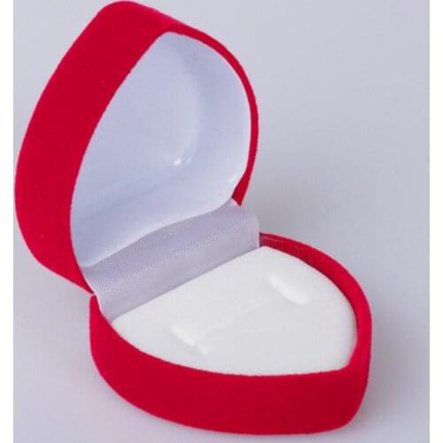 600pcs/lot Ring Earring Gift Boxes Storage Red Jewelry Box Heart Shape Lid Open Mini Cute Carrying Foldable Case 4.4*4.5*3.2