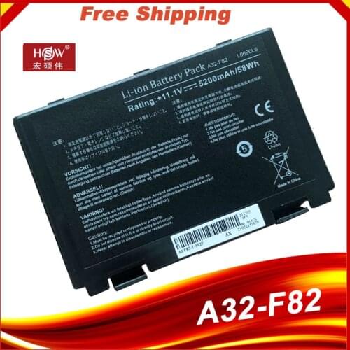 6 Cell Battery Pack for Asus k50in K40 / F82 / A32 / F52 / K50 / K60 L0690L6 A32-F82 k40in k40af k50ij