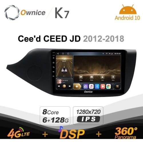 Ownice K7 2din Car Radio Android 10.0 Multimedia Car Video Player for KIA Cee'd CEED JD 2012-2018 GPS Navigation 4G LTE 5G WiFi