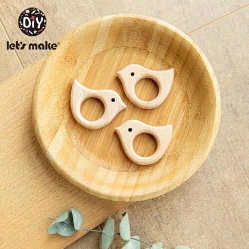 Lets Make 20pcs Food Grade Wood Bead Beech Wooden Clouds Animal Beads DIY Teething Nursing Mom Necklace jewelry Making Teethers
