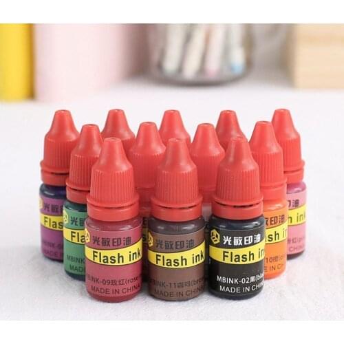 10ml Flash Refill Ink For Photosensitive Seal Stamp Oil Stamps Stamping DIY Office Supplies Machine E9T7