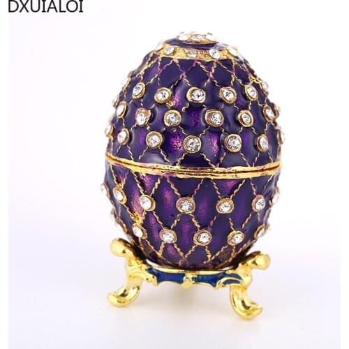Home Decoration Creative Egg Shape Jewelry Storage Box Home Enamel Jewelry Desktop Decoration DXUIALOI