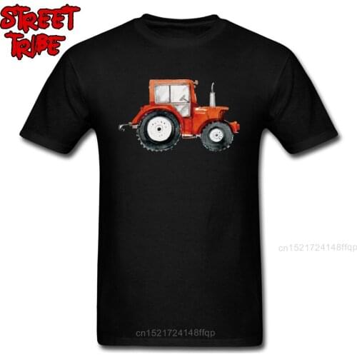 Cute T-shirt Men Farm Agriculture Tractor Print T Shirt Cotton Fabric Black Clothes Car Tops Plus Size Tees Casual Tshirt