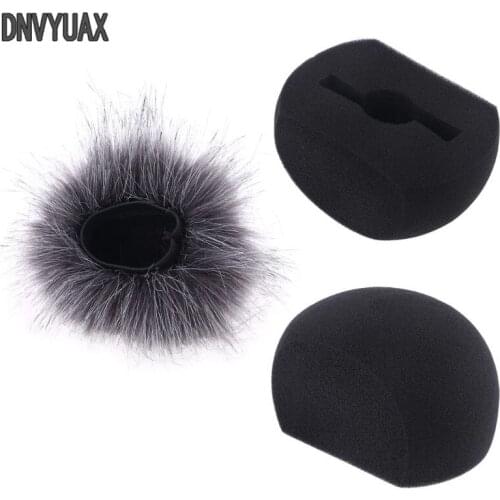 Sponge Foam Mic Windproof Cover Filter Artificial Fur Muff Windscreen Shield for ZOOM H5 H6 Handy Recorder