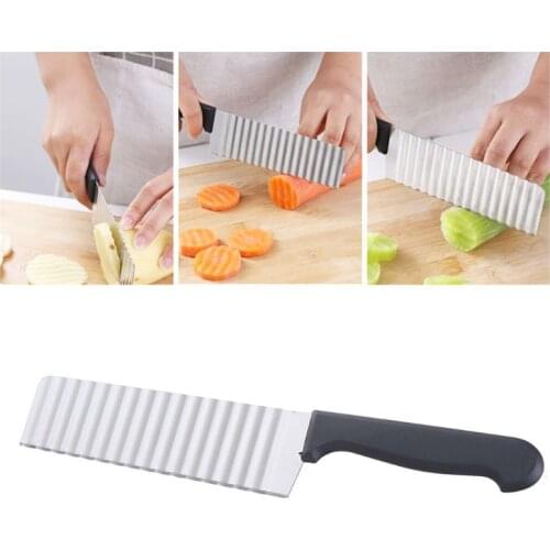 Multi-function Stainless Steel Potato Chip Dough Vegetable Crinkle Wavy Cutter Fruit Slicer Blade Knife