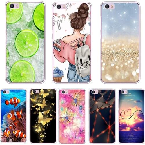 Soft TPU Painting Cases For xiaomi Mi5 Mi 5 M5 Transparent Phone Cases Cover For xiaomi mi5 mi 5 m5 Silicone cartoon Cat flower