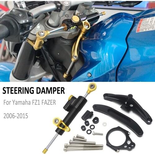 Steering Damper Bracket Set For Yamaha FZ1 FAZER FZ1-N 2006-2015 2014 CNC Aluminum Stabilizer Linear Dampers Mounting Support