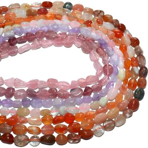 Natural Stone 5-8mm Irregular Morganite Agates Amazonite Quartz Loose Beads For Jewelry Making Charms DIY Bracelet Necklace