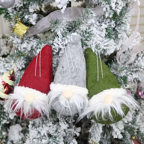Christmas Faceless Santa Xmas Tree Hanging Ornament Doll Decoration For Home Pendant Gifts Drop Ornaments Party Supplies