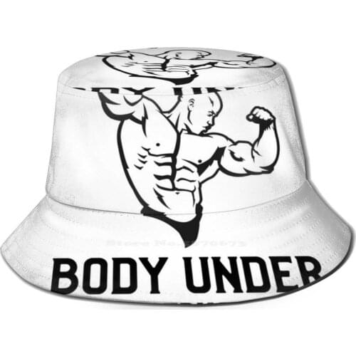 Body Under Construction Bucket Hat Beach Tourism Hats Breathable Sun Cap Fitness Bodybuilding Muscle Activewear Gymwear