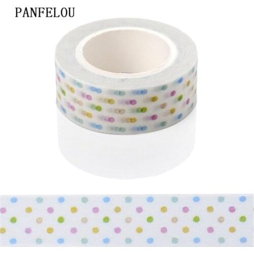 PANFELOU 1.5CMx10M Along dots Dividing Stickers border masking adhesive paper washi tape DIY Scrapbooking Hand account
