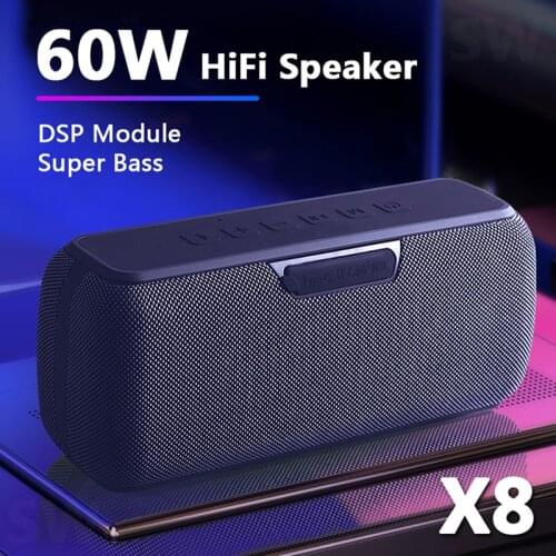 Portable Bluetooth Speaker 60W Big Power Wireless Deep Bass Column TWS Stereo Subwoofer Music Center Boombox Soundbar TF AUX FM