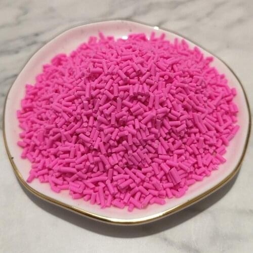 100g Colorful Long Hot Clay Sprinkles for Crafts Polymer Clay Fake Cake Sprinkles Decoration Slime Material Accessories DIY