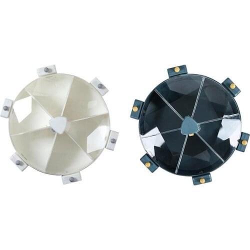 Rotate Storage Containers Cereals Dry Food Rice Dispenser Holder Plastic Divided Cells Wall Mounted Kitchen Organizer