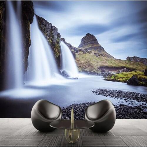 Natural Scenery Papel Murals Waterfall Mountain 3d Wall Photo Murals Wall paper for Living Room and Bedroom 3d Wall Mural Wall