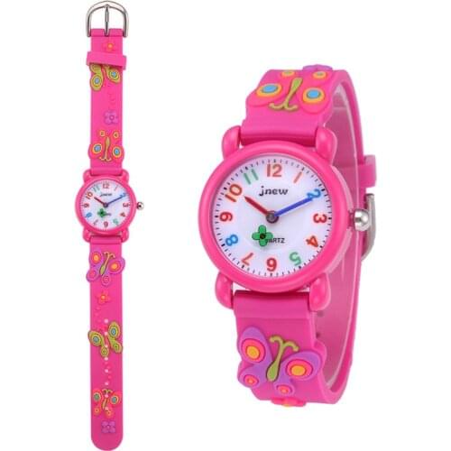 Colorful Kids Children Watch 3D Buttefly Multi-color Quartz watches clocks for Girls Clock WristWatch Cute Cartoon Watches
