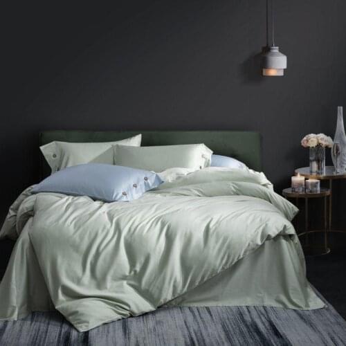 Luxury Maternal level Bedding Set long-staple cotton Satin Bed Set Asakusa green Duvet Cover Set Bed Sheet Pillowcase Hotel home