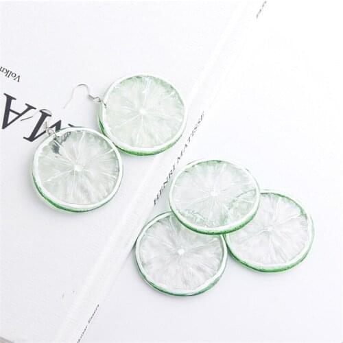1 pair Ins Cold Wind Dangle Earrings Fruit Lemon Drop Earrings Exquisite Lime Pendant Simple Personality Fun Fruit Earrings