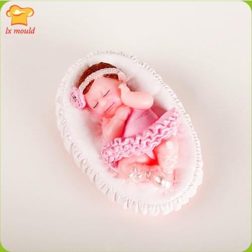 Creative styling wedding cake decoration cute ballet doll baby birthday candle mold