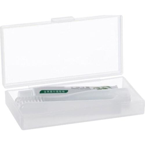 Adult Travel Folding Toothbrush Toothpaste Kit with Clear Storage Case Oral Care X7YB