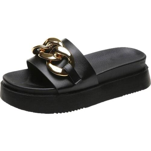 Shoes Women Ladies' Slippers Platform Pantofle Shale Female Beach Luxury Slides Med Soft 2021 Flat Sabot Designer Fashion PU Ch