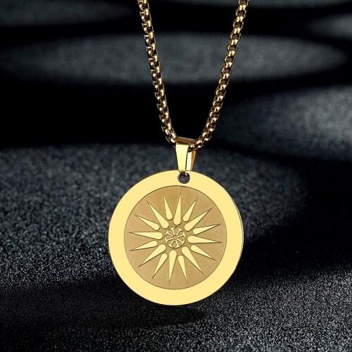 QIAMNI Vintage Gold Color Star Pendant Necklace Fashion Male Female Choker Gothic Steampunk Jewelry Lovers Gifts Collares