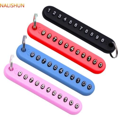 Temporary Stop Sign keychain DIY Durable digital phone number plate car key ring Car Accessories