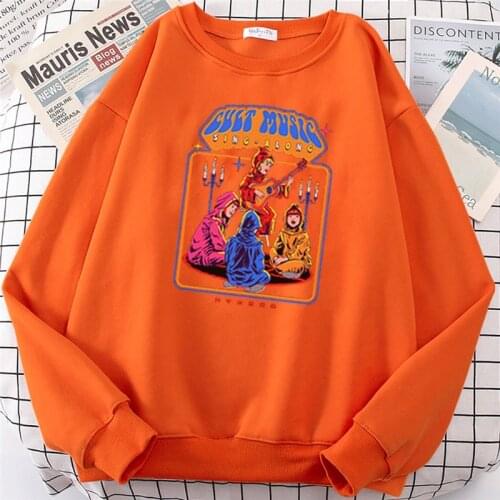 Woman Pullovers Satan Demon Death Scary Evil Satanism Grim Reaper Sweatshirt Vintage Fashion Casual Harajuku Female Clothing