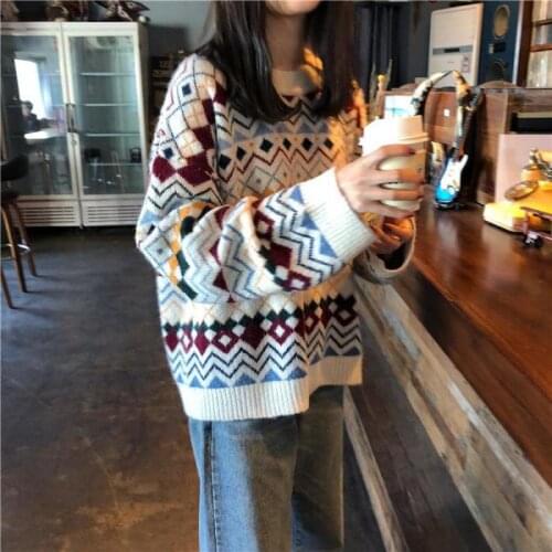 2020 New Hot Spring Autumn Sweater Knitted Vest Women Long Sleeve V-neck Female Casual Loose Tank Tops Pullover Oversized Girls