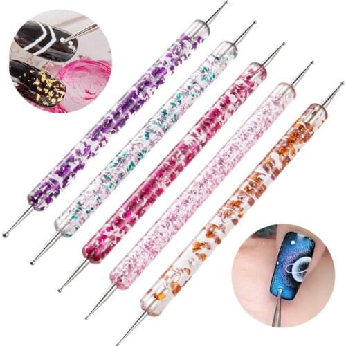 1Set Rhinestone Crystal Nail Art Dotting Pen UV Gel Painting Nail Art Brushes DIY Design Nail Dotting Tools Manicure Accessories
