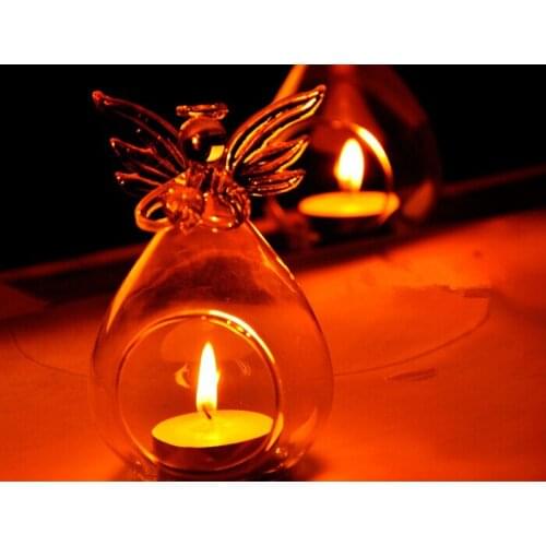 1PC Christmas Angel European transparent crystal glass candlestick wedding candles Taiwan candlelight dinner necessary JY 1230
