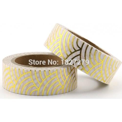 1pcs Gold Foil Washi Tape Japanese Paper 1.5*10meter Kawaii Scrapbooking Tools Solid Colors Masking Tape Adhesiva Decorativa