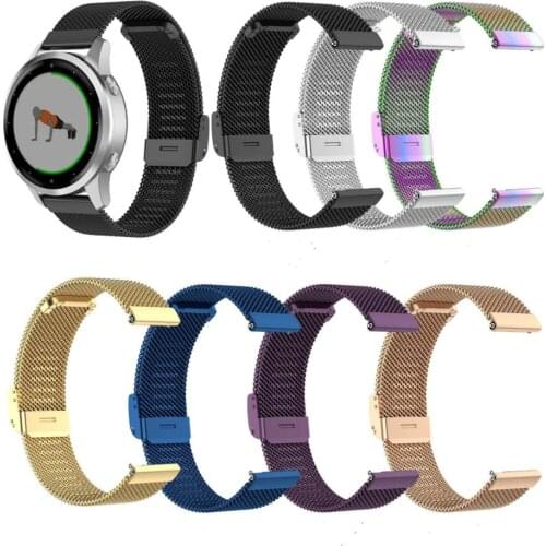 18mm 22mm Watch Band For Garmin vivoactive 4／vivoactive 4s Milanese strap For Garmin vivoactive 3s Strap Wristband