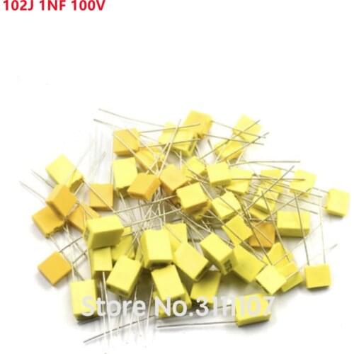 20PCS/LOT Correction capacitor 102J 1NF 100V Polypropylene Safety Plastic Film Capacitor New