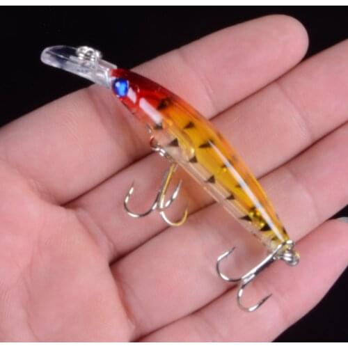 3.9g/7cm Fishing Lures Minnow Hard Wobblers Crankbait 3D Eyes Gold-plated Plastic Laser Reflective Baits Summer Fishing