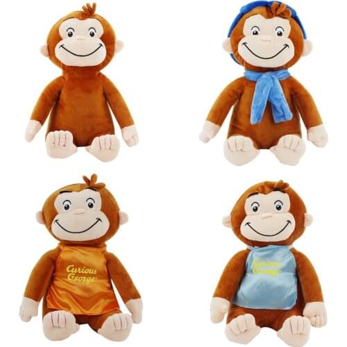 30cm 4 STYLE Curious George Plush Doll Boots Monkey Plush Stuffed Animal Toys For Boys and Girls