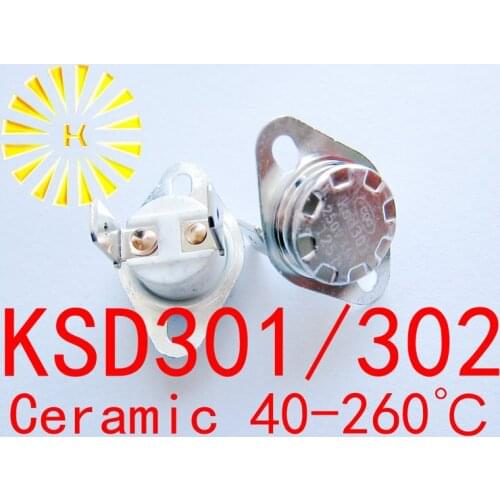 5PCS x KSD302 16A 40-260 degree Ceramic 250V KSD301 Normally Open/Closed Temperature Switch Thermostat Fuse
