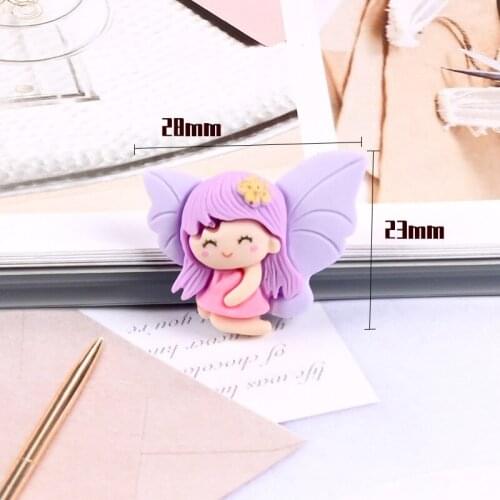 6pcs Resin Lovely Fairy Little Girl Princess Flatback Cabochon Scrapbook Kawaii DIY Embellishments Accessories