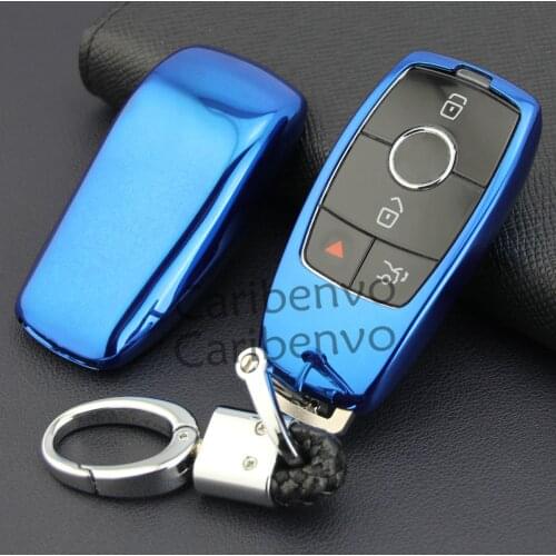 Aurora Blue Good Quality Durable Car Key Case Holder Cover For Mercedes-Benz A C E S G Class W177 W205 W213 W222 CLS GLC GLE