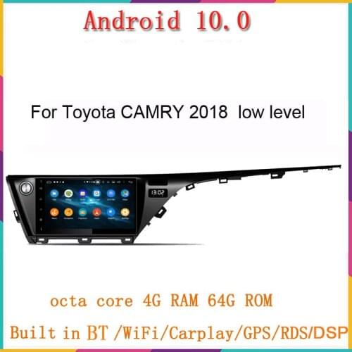 10.1" two din android 10.0 car dvd gps player for toyota camry 2018 autoradio gps glonass wifi 4G RAM 64G ROM