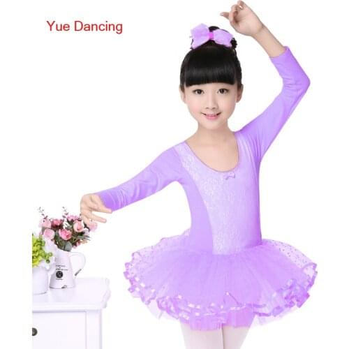 Long Sleeved Professional Tutu Ballet Costumes Ballet Leotards For Girls Lace Ballet Tutu Dress Kids Dancewear Ballerina Clothes