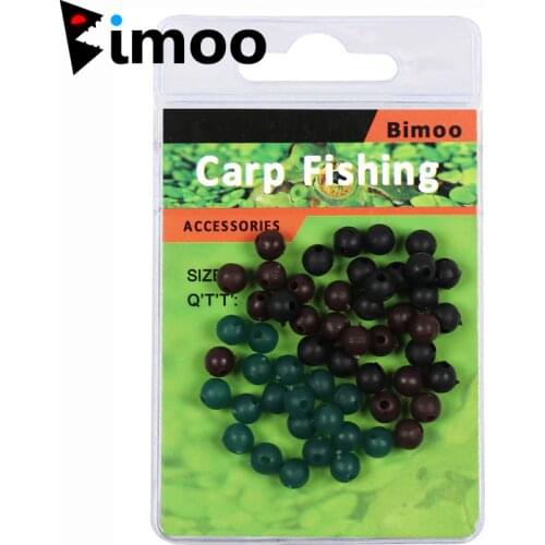 Bimoo 50pcs/pack 6mm 8mm Soft Rubber Beads Carp Fishing Bore Beads Chod and Helicopter Rigs Beans Fishing Bead Tackle Accessory