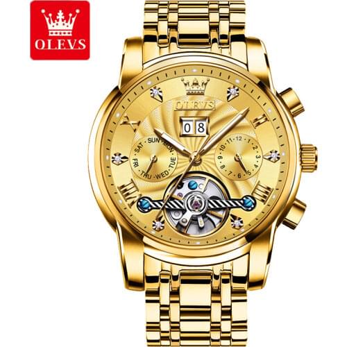 OLEVS Mens Watches Top Brand Luxury Automatic Mechanical WristWatches Business Fashio Male Watch Man Gift Waterproof Clocks